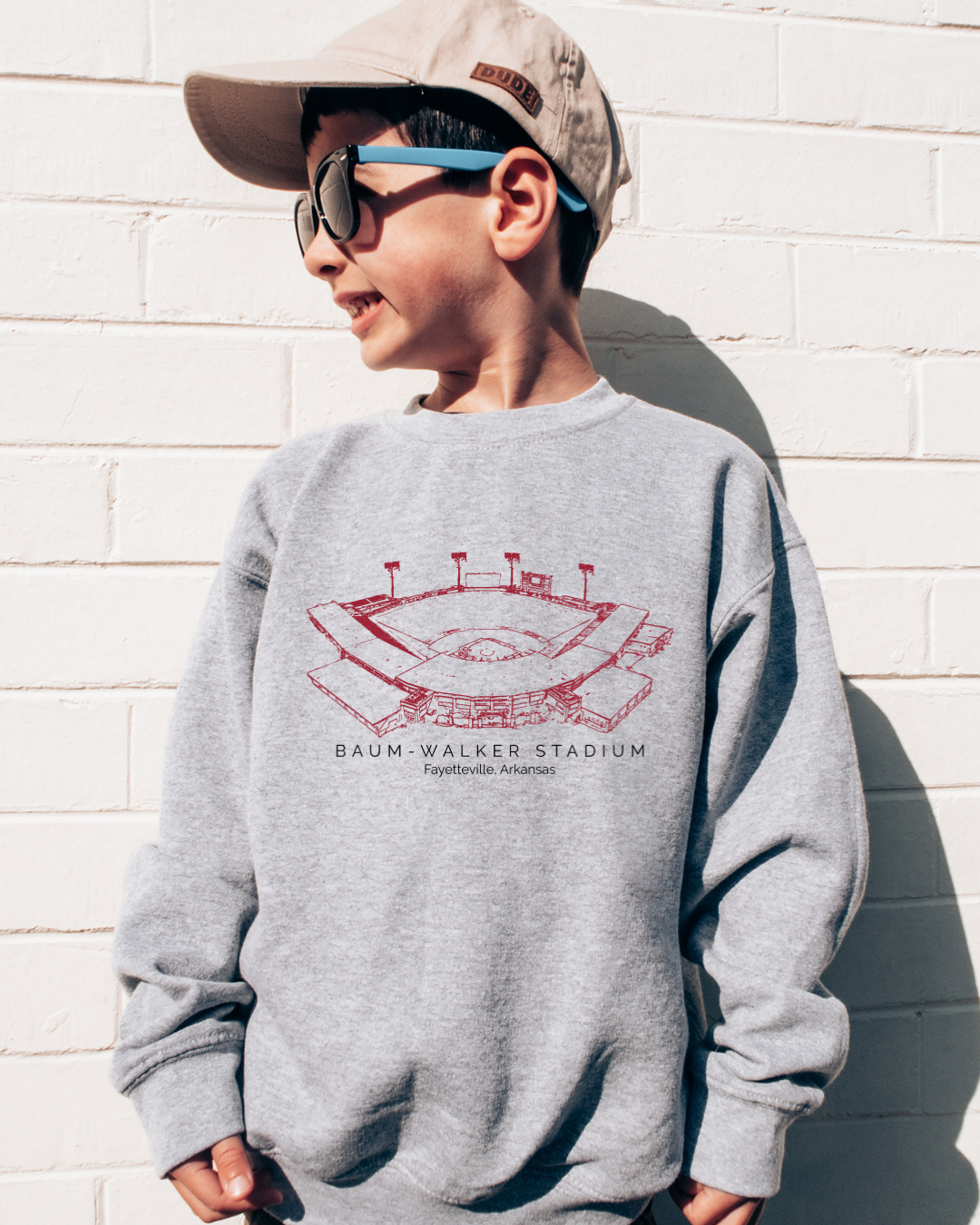 Baum-Walker Arkansas Razorback Stadium Youth Crewneck Pullover