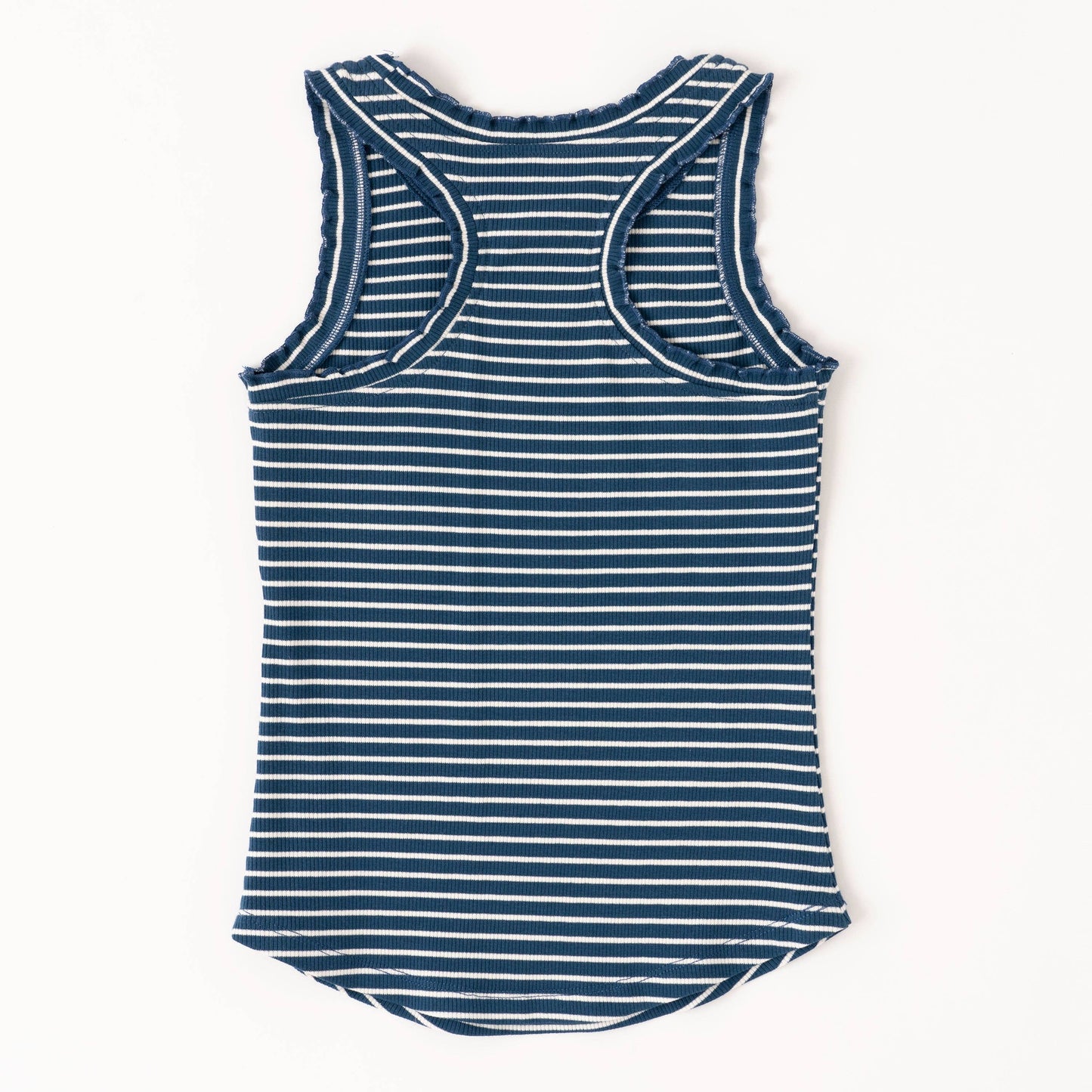 Ruffle Rib Tank Blue