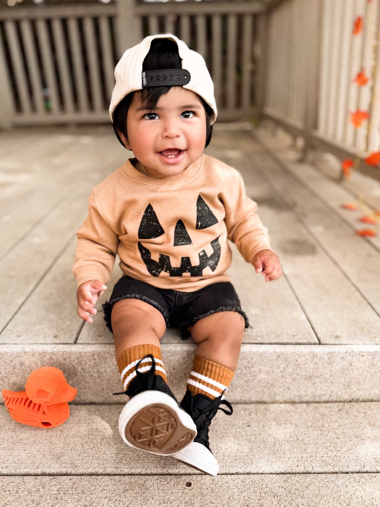 Pumpkin Smiley | Kids Fall + Halloween Sweatshirt