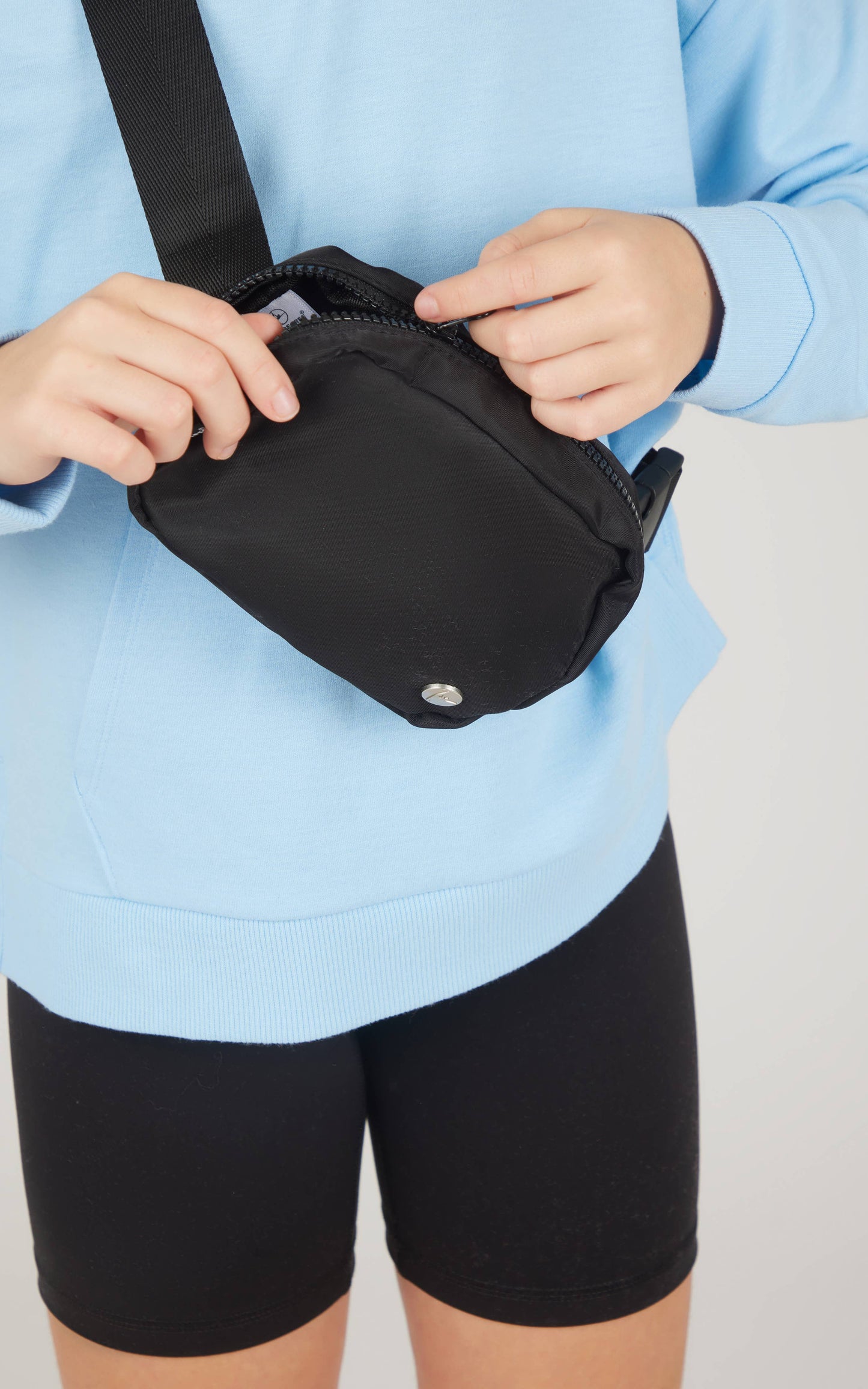 Hoodie, Bike Short, Fanny Bag - 3 pcs Set Blue