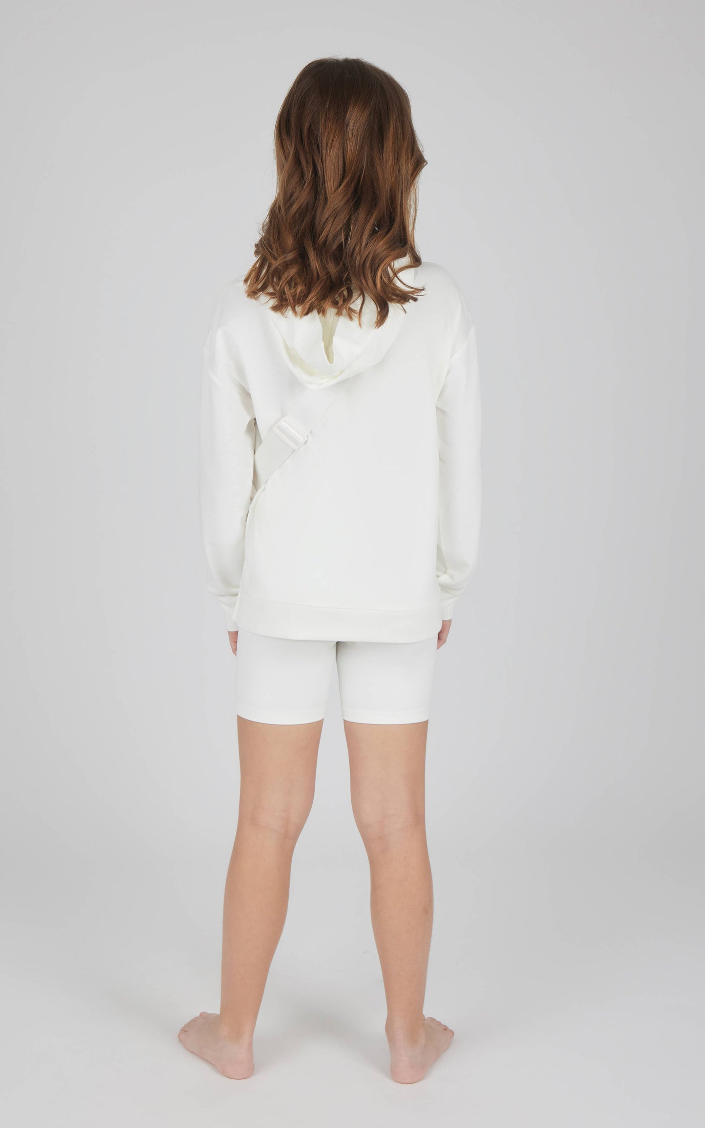 Hoodie, Bike Short, Fanny Bag - 3 pcs Set White