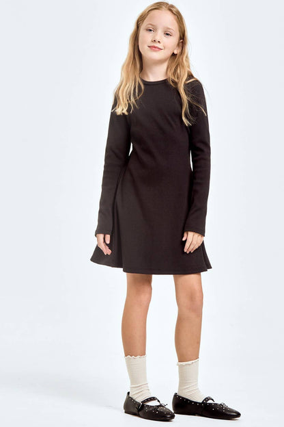 Cotton Knit Flare Dress - *MULTIPLE COLORS*