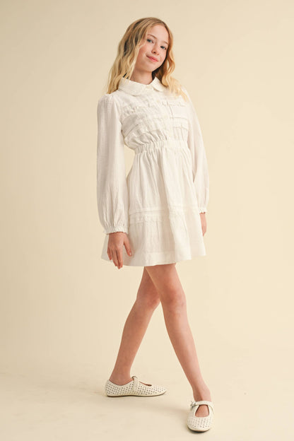 BUTTON UP FIT & FLARE MINI DRESS