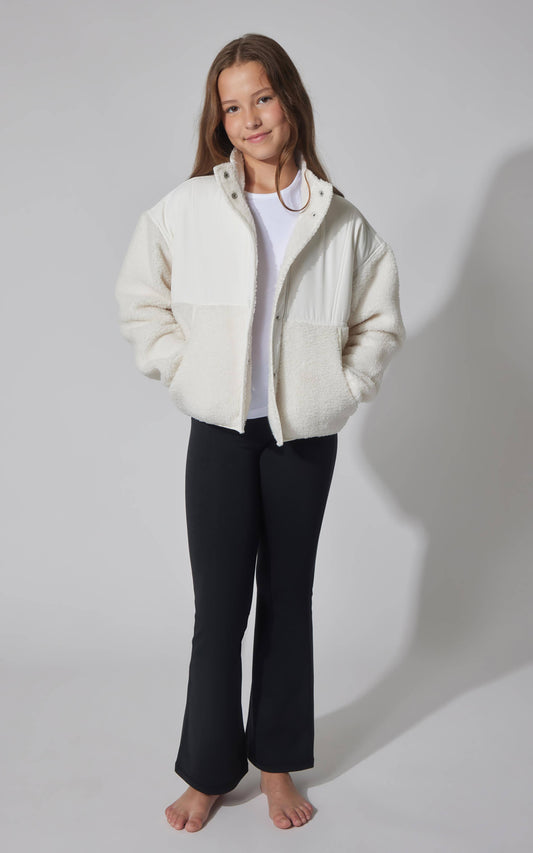 Tween Girls Sherpa Jacket, Tee, and Flare Pant Set