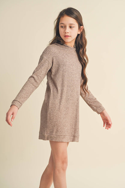 HOODED SWEATER DRESS