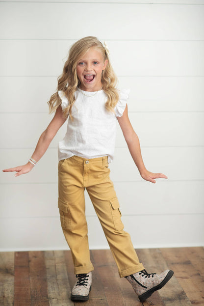 Kids Cargo Pants With Pockets *MULTIPLE COLORS*