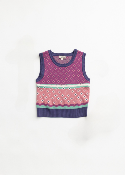 Darling Sweater Vest: Jewel Tone Intarsia