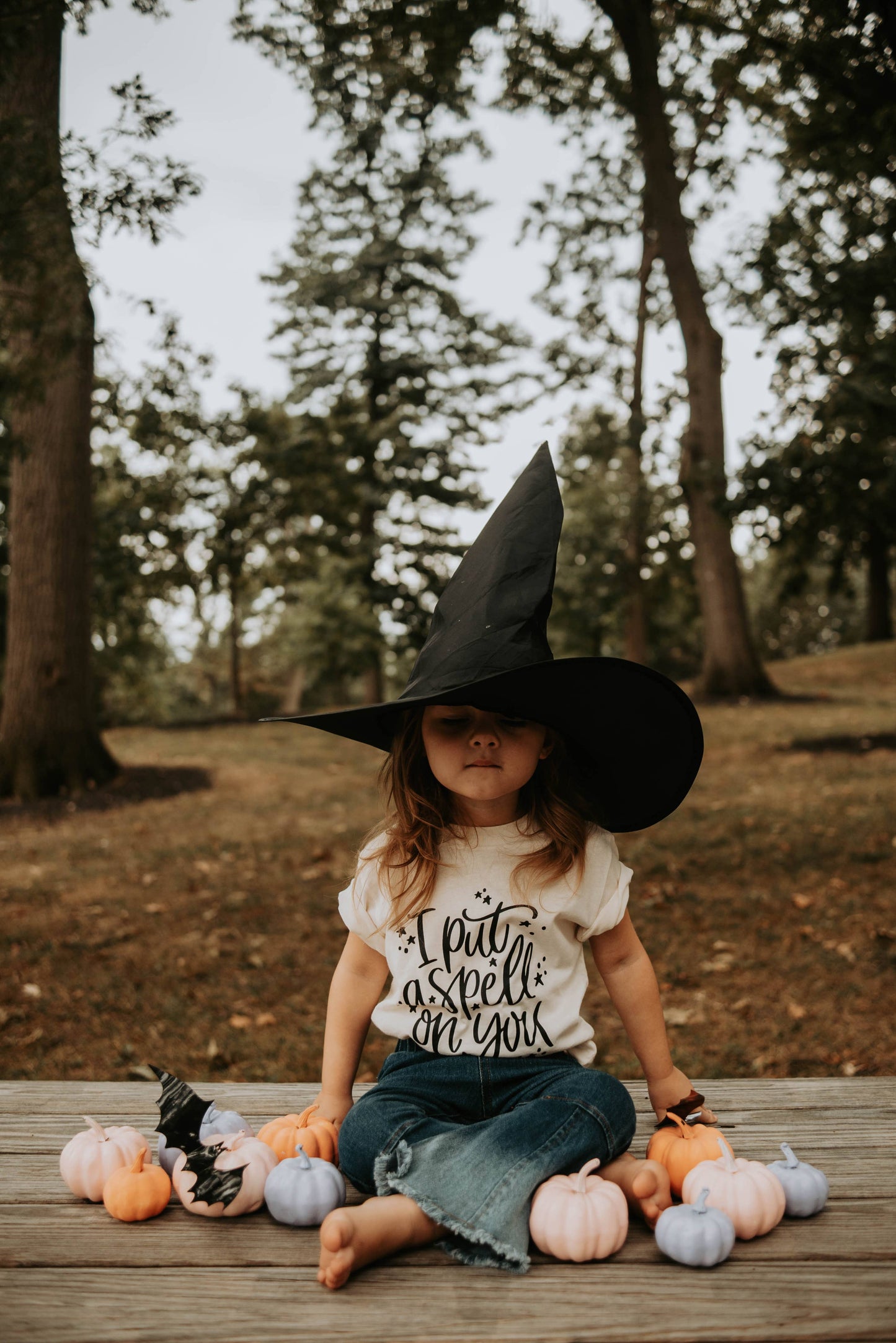 I put a spell on you Halloween Toddler and Youth Shirt: Pink/Black