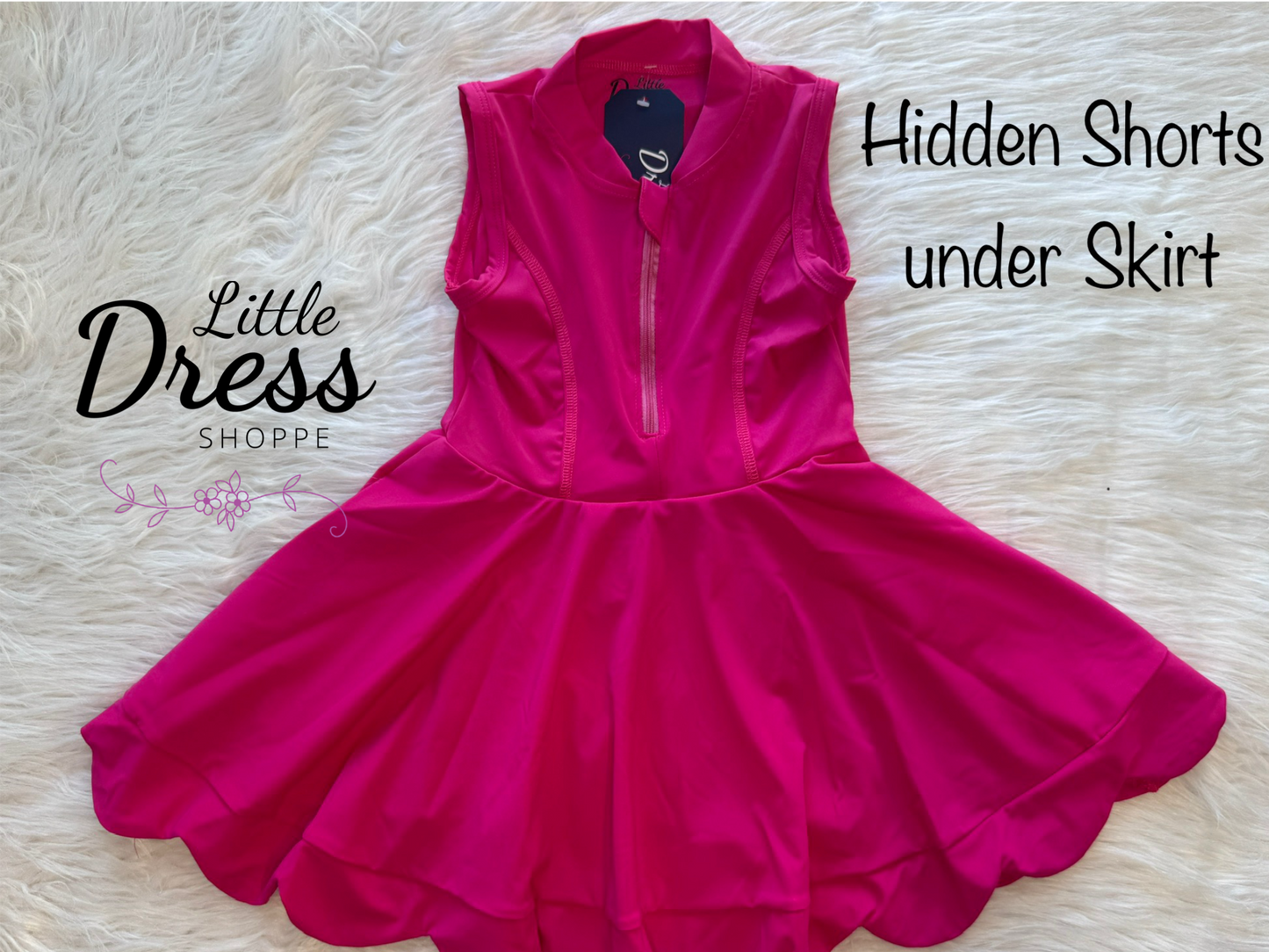 Pink Scallop Skirted Romper