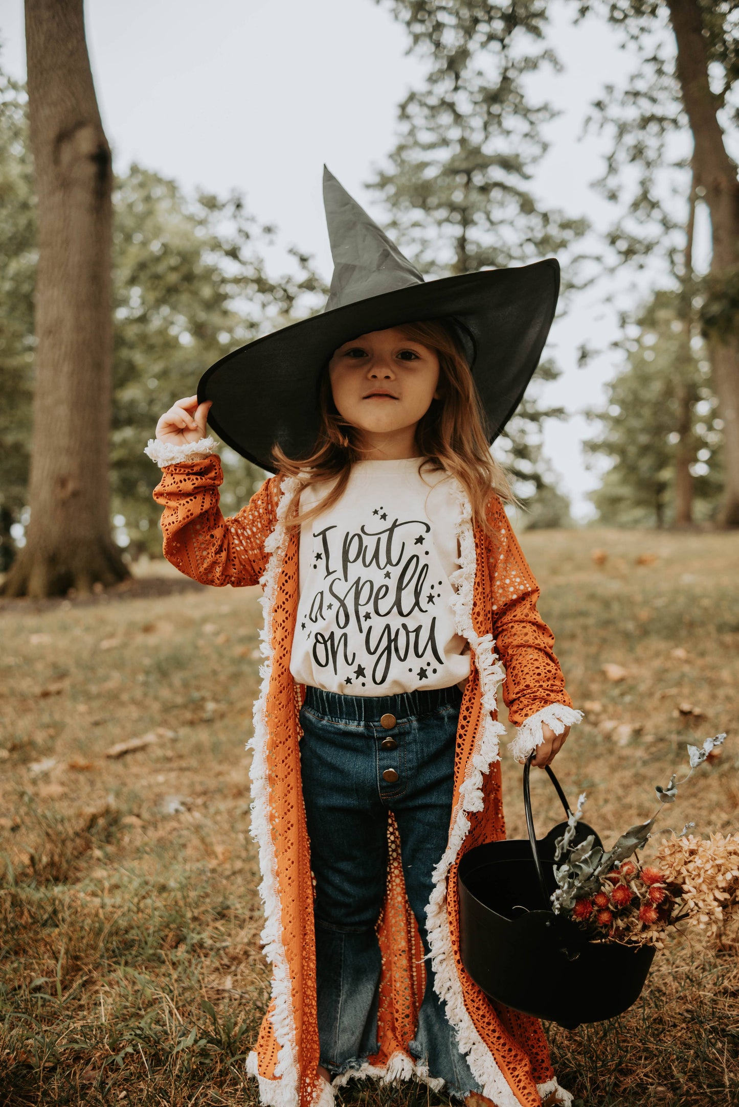 I put a spell on you Halloween Toddler and Youth Shirt: Pink/Black