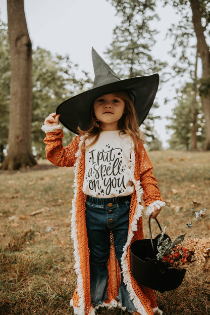 I put a spell on you Halloween Toddler and Youth Shirt: Pink/Black