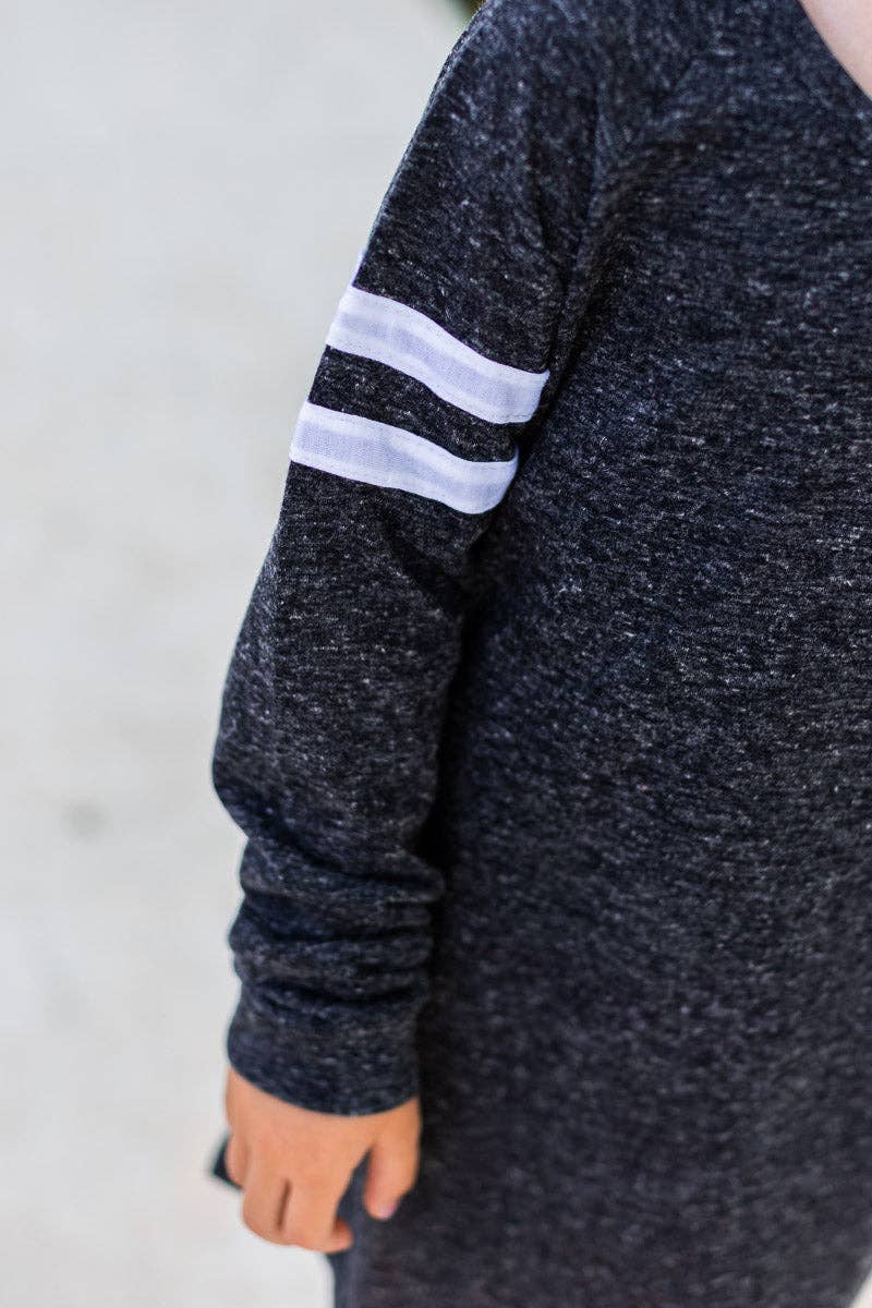 Girls' Blank Dress with Varsity Stripes *MULTIPLE COLORS*