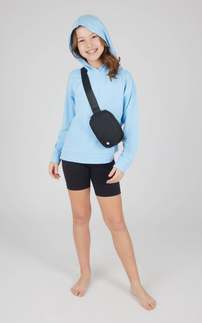 Hoodie, Bike Short, Fanny Bag - 3 pcs Set Blue