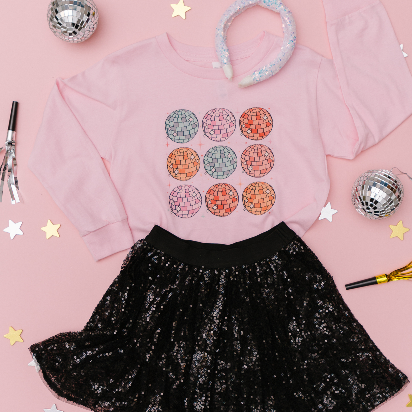 Pink Disco Ball - Long Sleeve