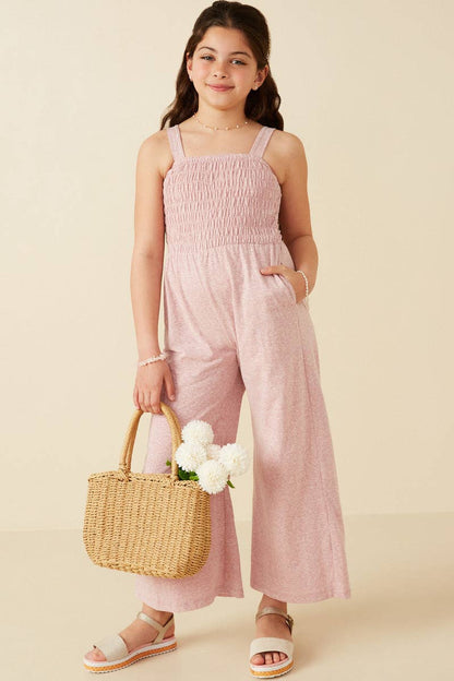 Smocked Knit Jumpsuit
