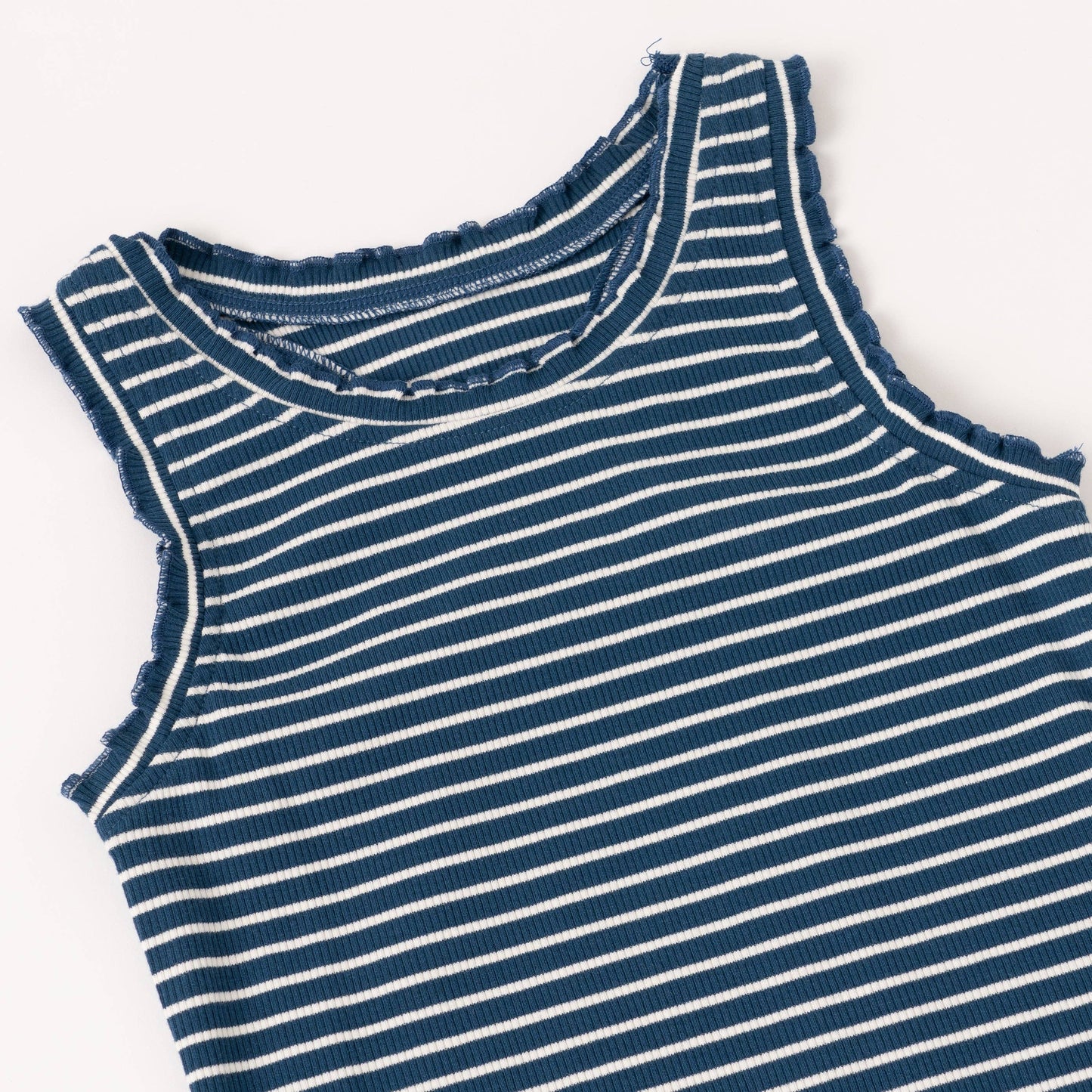 Ruffle Rib Tank Blue