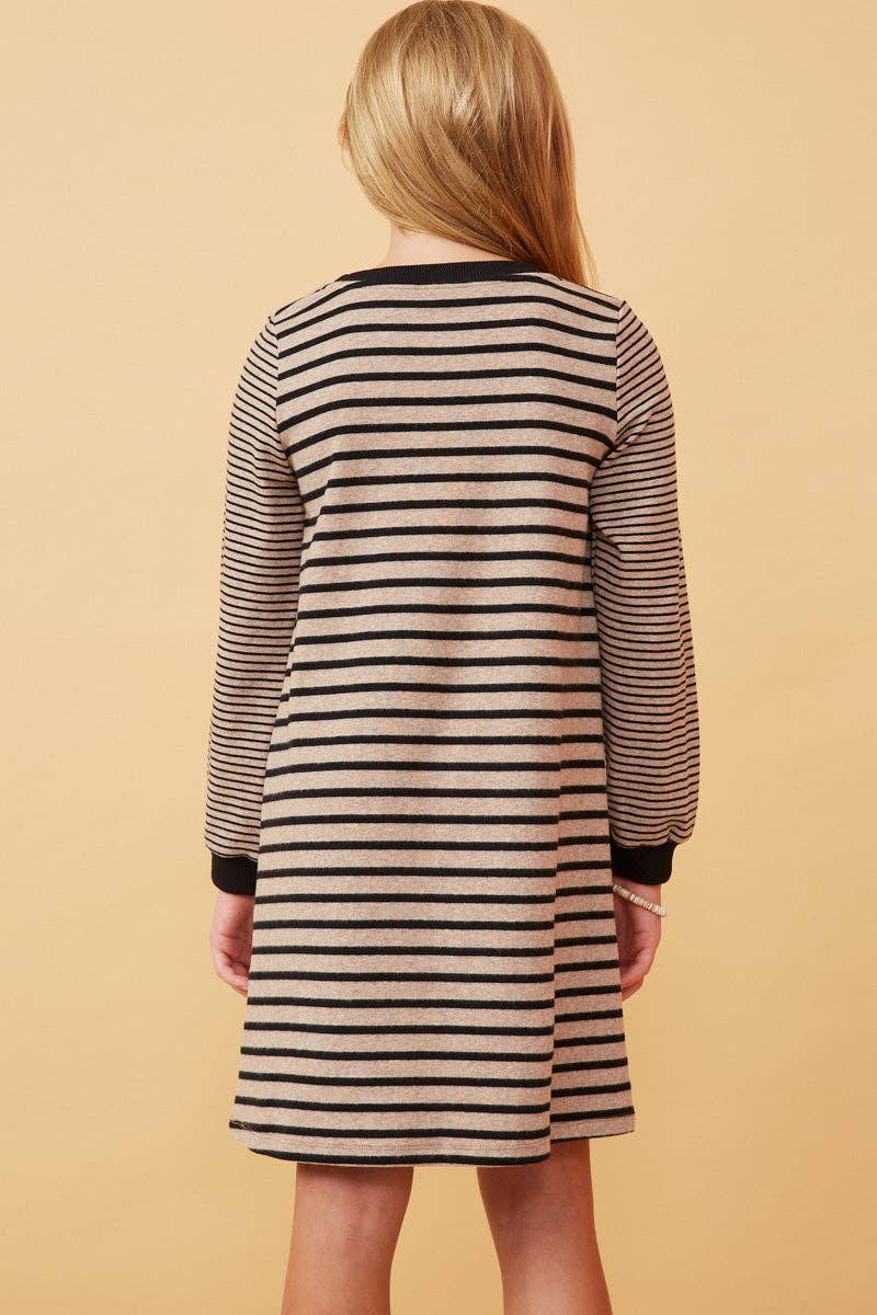 Girls Stripe Knit Shift Dress