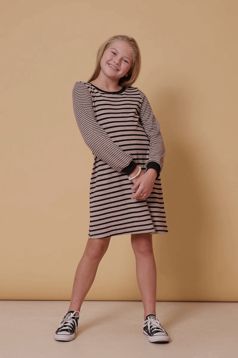 Girls Stripe Knit Shift Dress
