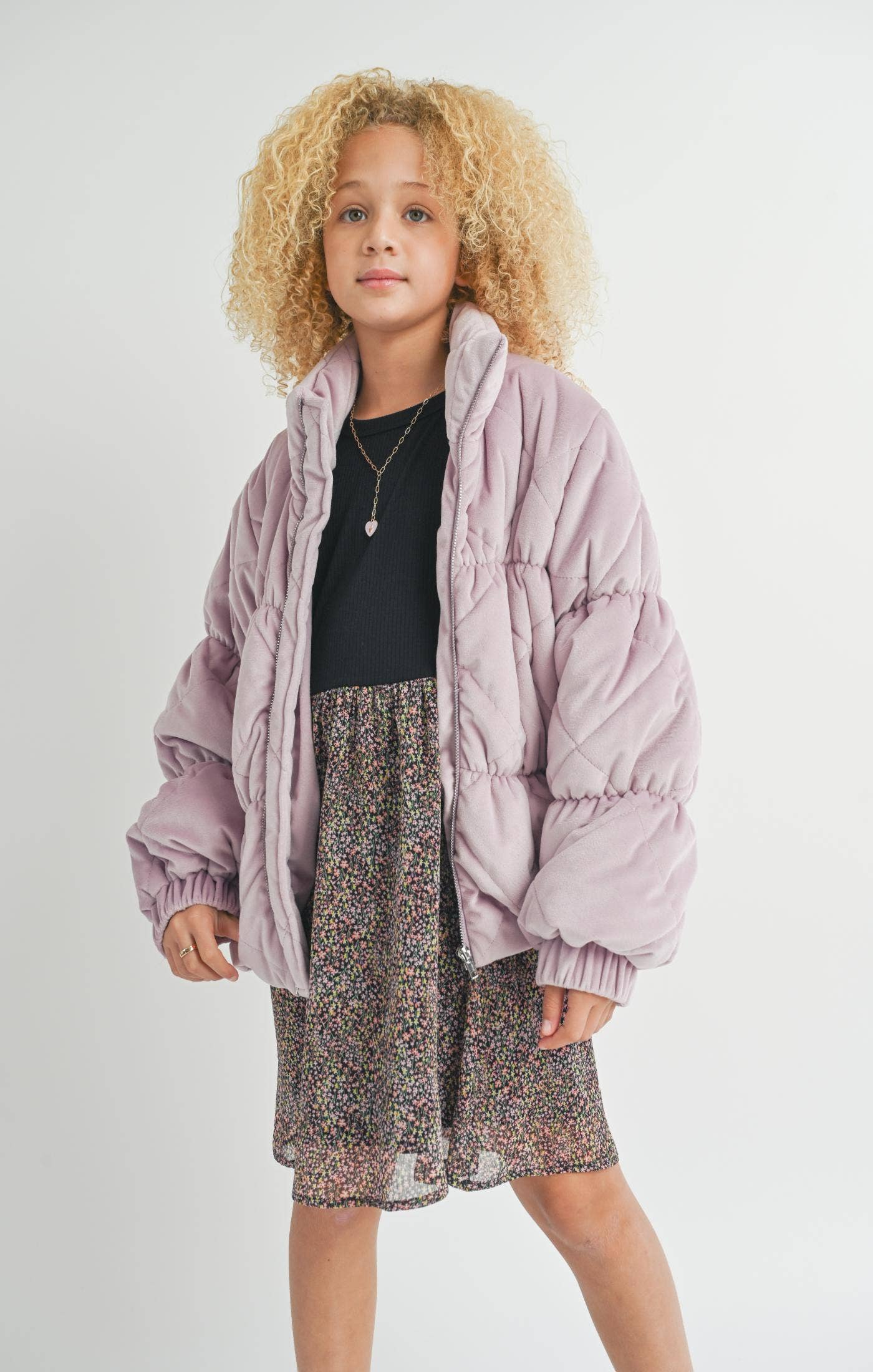 Tween Cosmic Quilted Coat