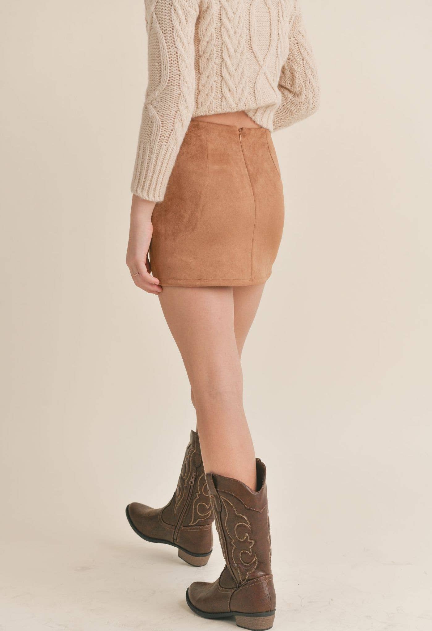 Faux Suede Skirt