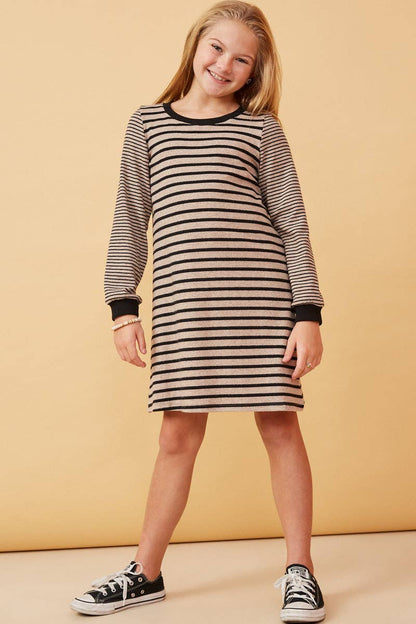 Girls Stripe Knit Shift Dress