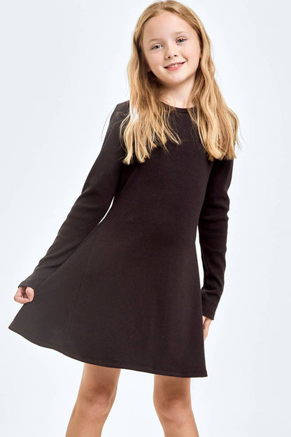 Cotton Knit Flare Dress - *MULTIPLE COLORS*