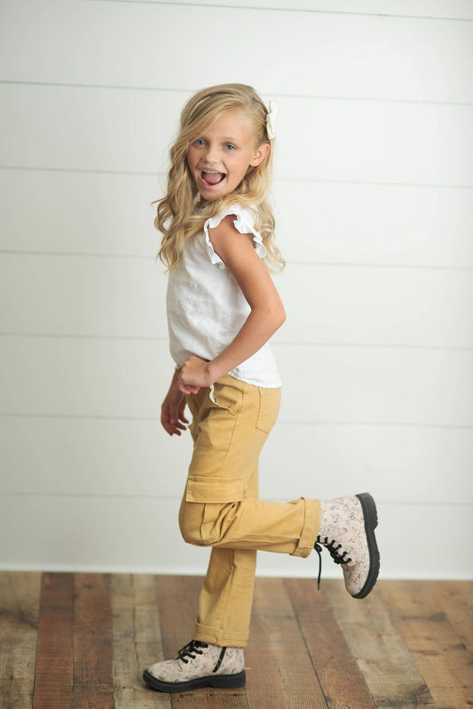 Kids Cargo Pants With Pockets *MULTIPLE COLORS*