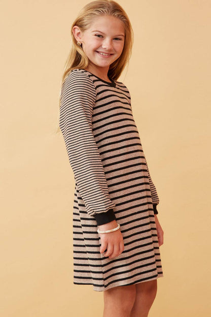 Girls Stripe Knit Shift Dress