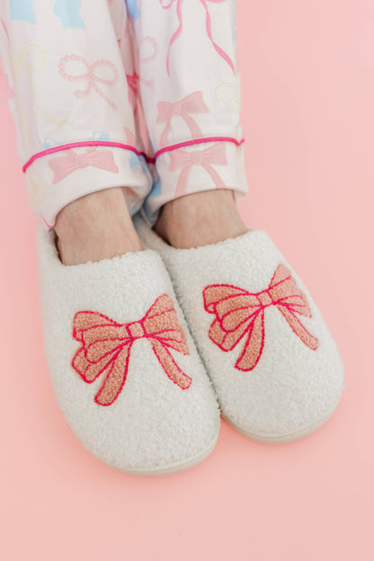 Pink Bow Slippers