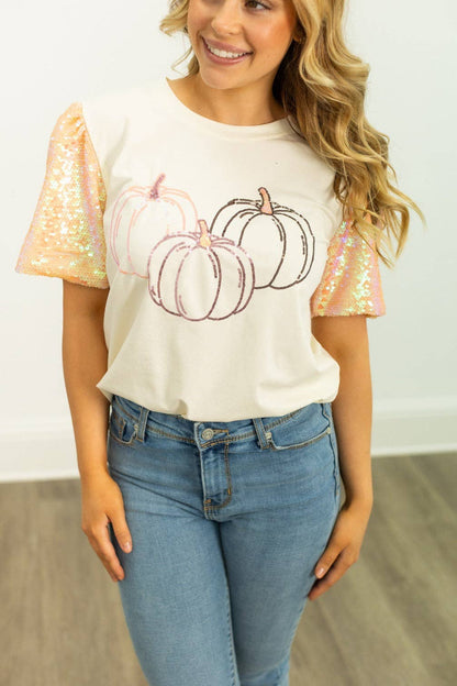 Trio Pumpkins on Princess Top