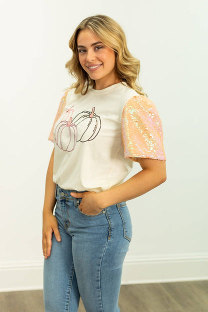 Trio Pumpkins on Princess Top