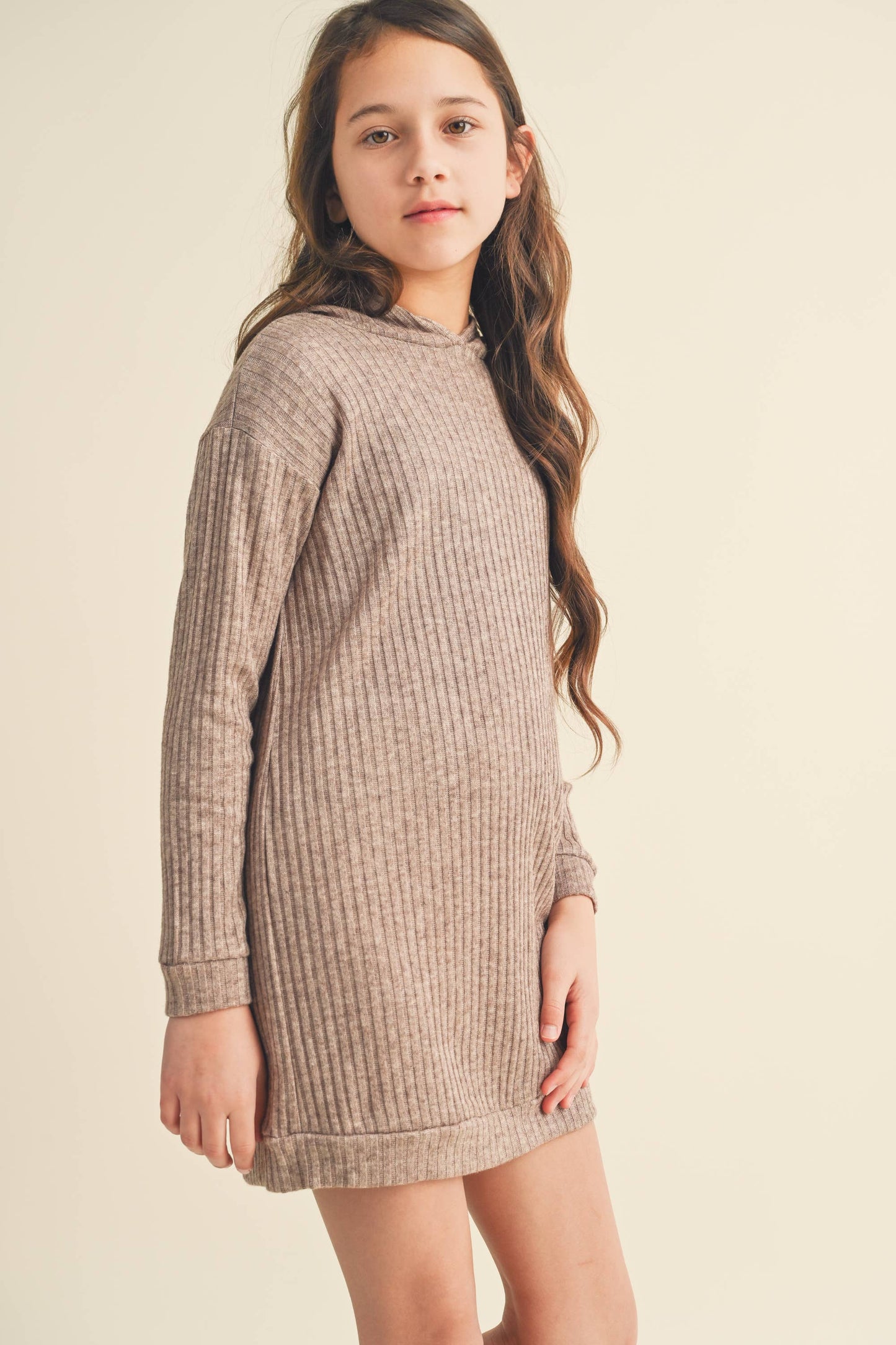 HOODED SWEATER DRESS
