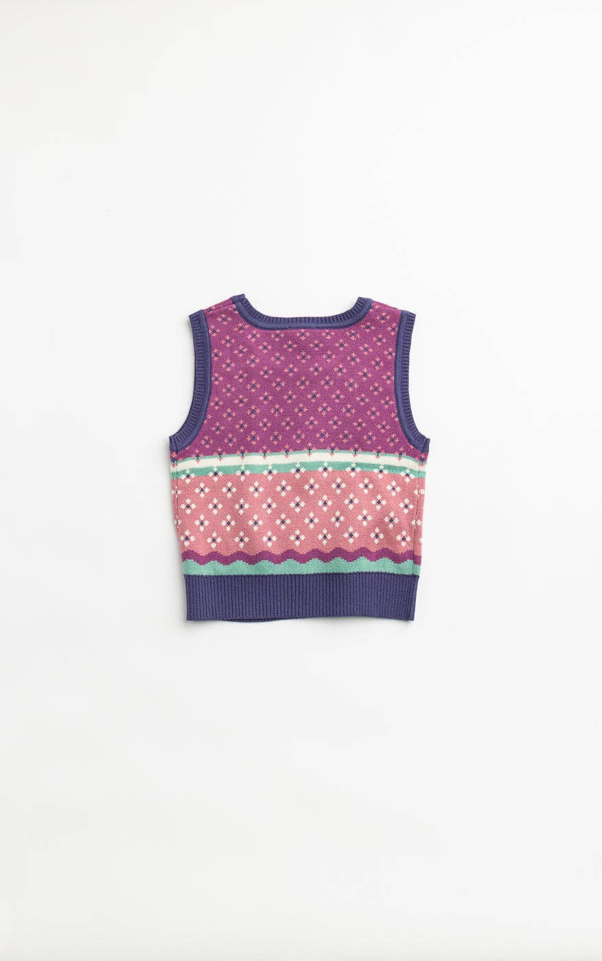 Darling Sweater Vest: Jewel Tone Intarsia