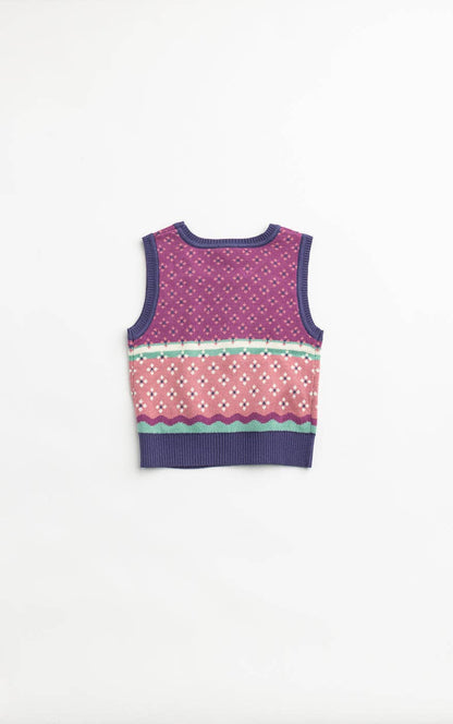 Darling Sweater Vest: Jewel Tone Intarsia