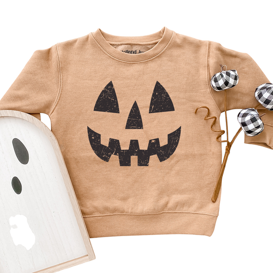 Pumpkin Smiley | Kids Fall + Halloween Sweatshirt