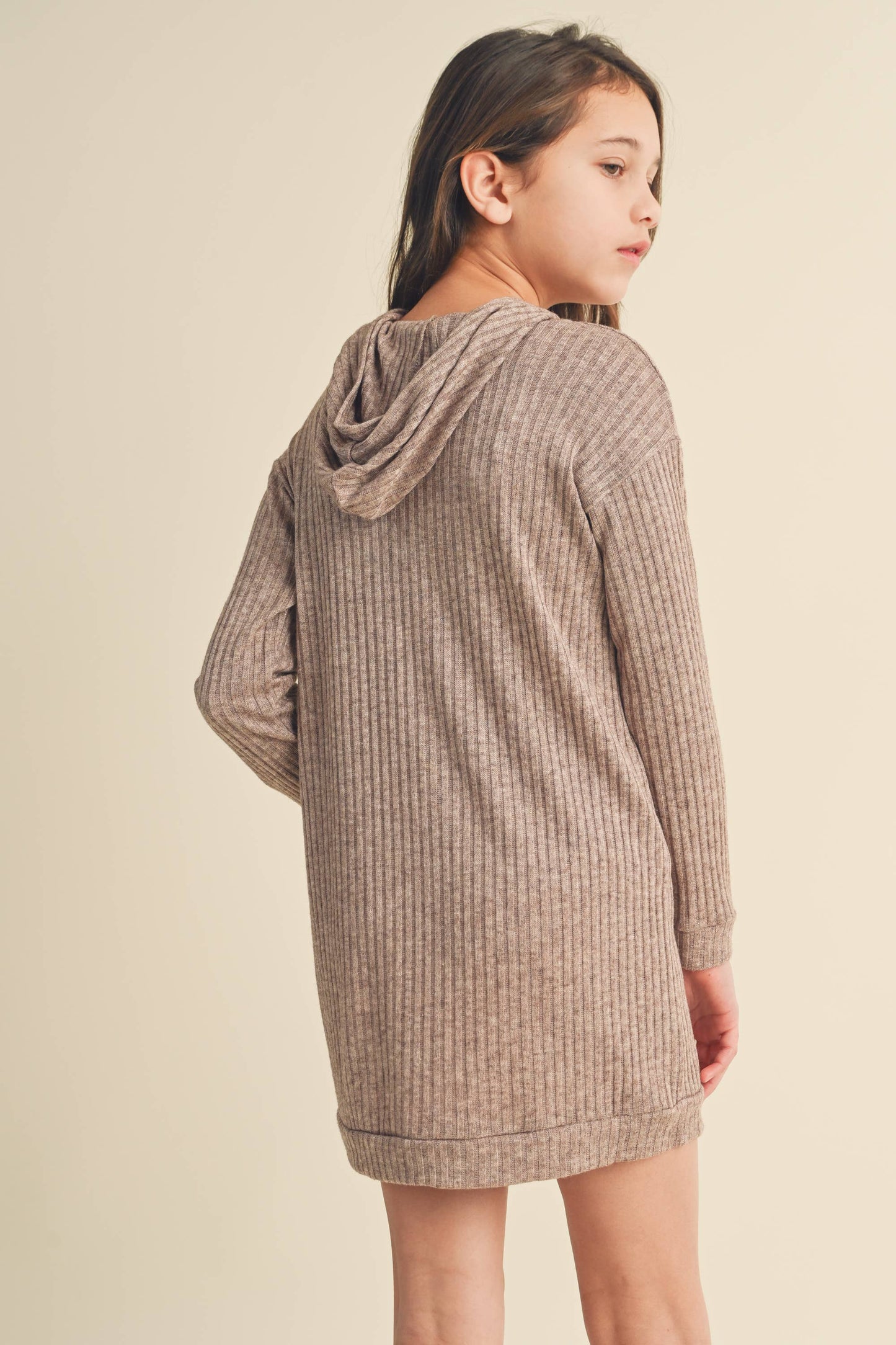 HOODED SWEATER DRESS