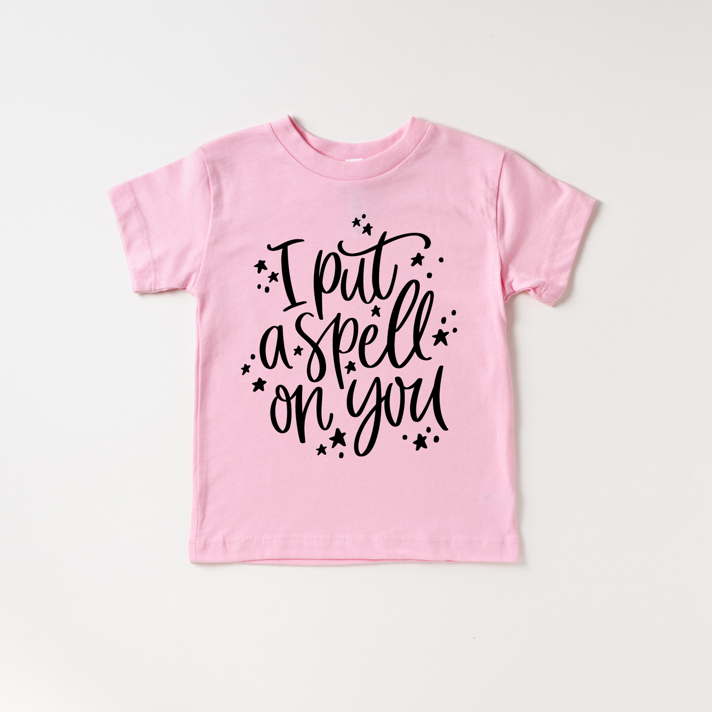 I put a spell on you Halloween Toddler and Youth Shirt: Pink/Black