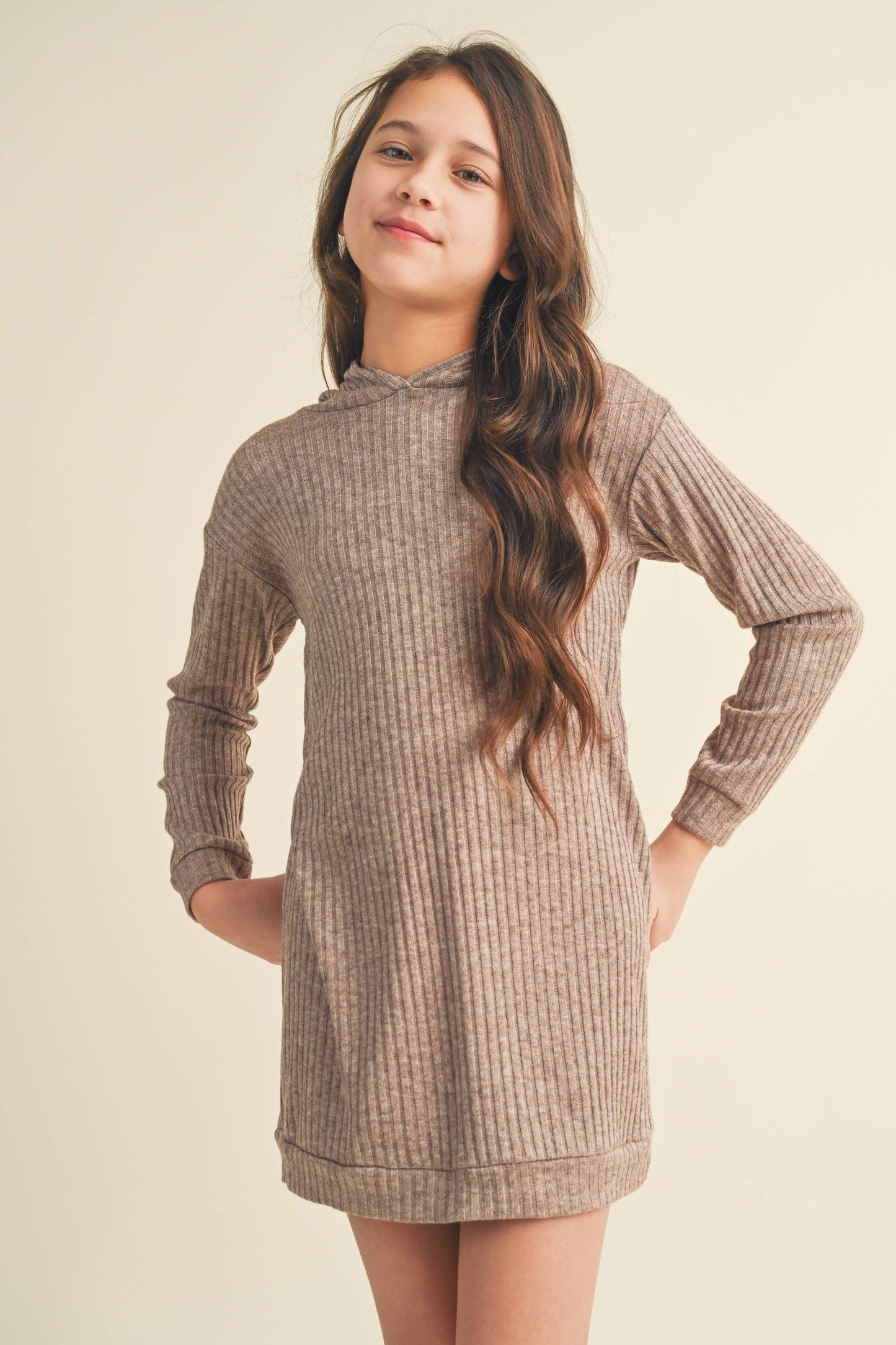HOODED SWEATER DRESS