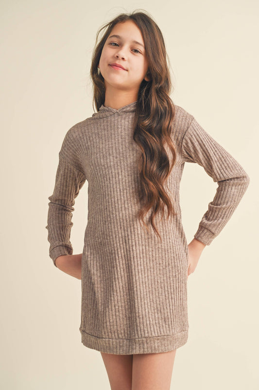 HOODED SWEATER DRESS