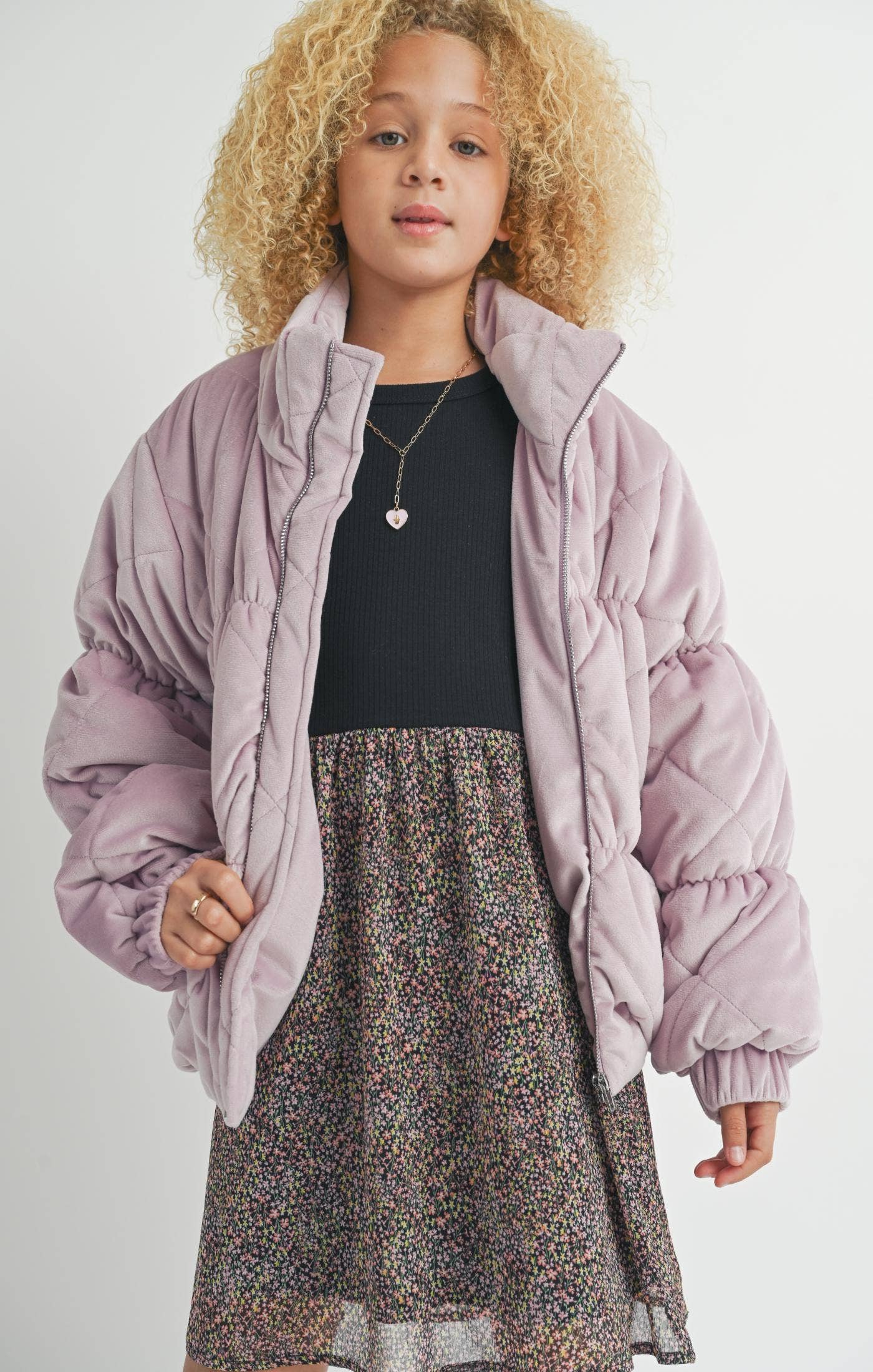 Tween Cosmic Quilted Coat