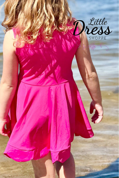 Pink Scallop Skirted Romper