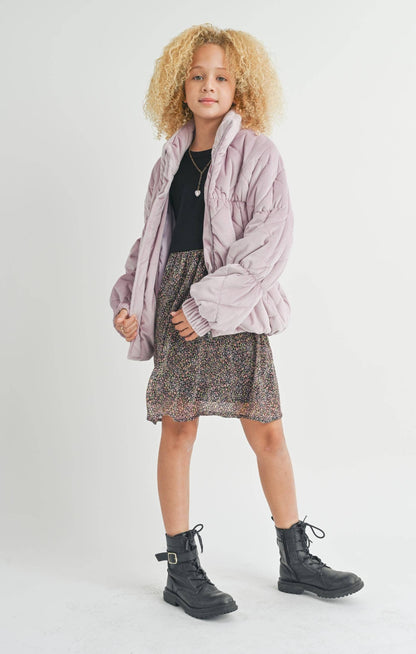 Tween Cosmic Quilted Coat