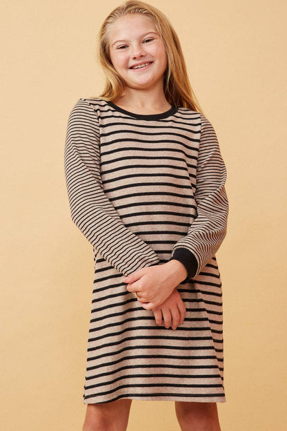 Girls Stripe Knit Shift Dress